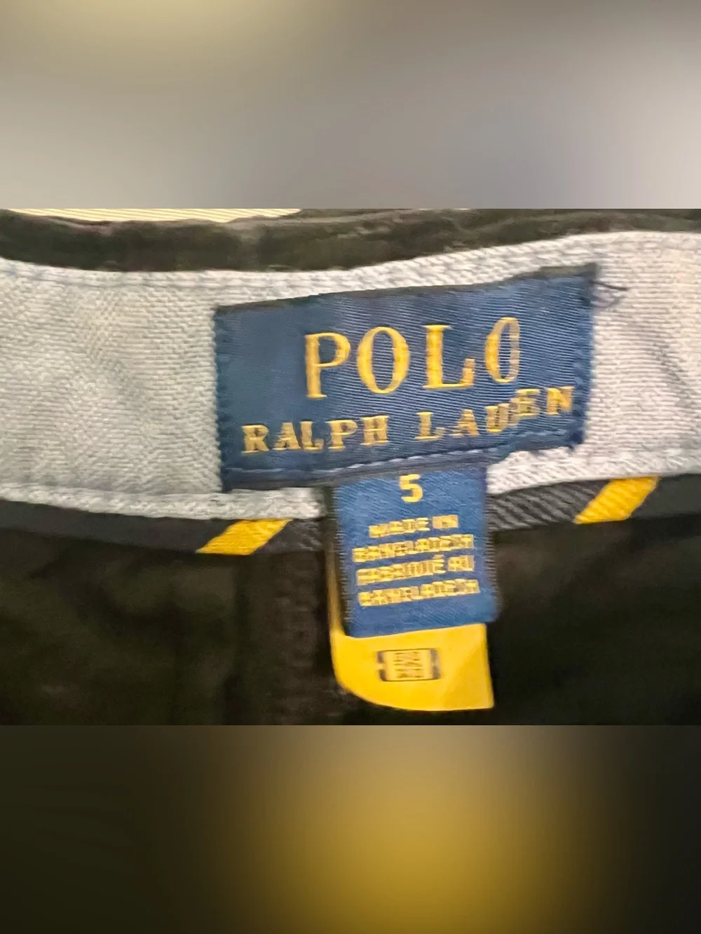 Polo Ralph Lauren Boys Black Corduroy Pants Straight Leg Size 5 Classic Cotton
